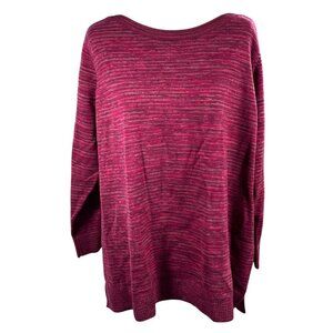 New Avenue Women's Sweater Red Pink Size 18/20 Knit Tunic Cotton